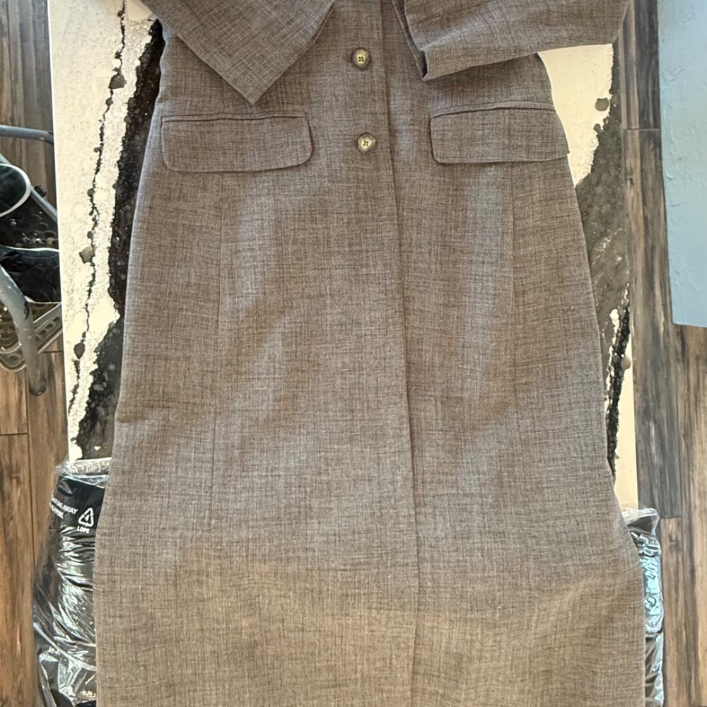 BEBE TAILORED GRAY FULL-LENGTH COAT - Picture 9 of 16